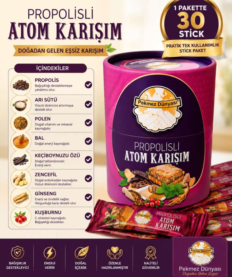 450 Gr 30 Adet Tek Kullanımlık Propolisli Atom